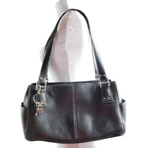 Black Vintage Leather Fossil Satchel - Great Condition - 75082